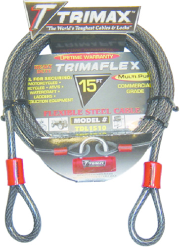 Trimax Locks 15' Dual Loop Quadra Braid Trimaflex Cable