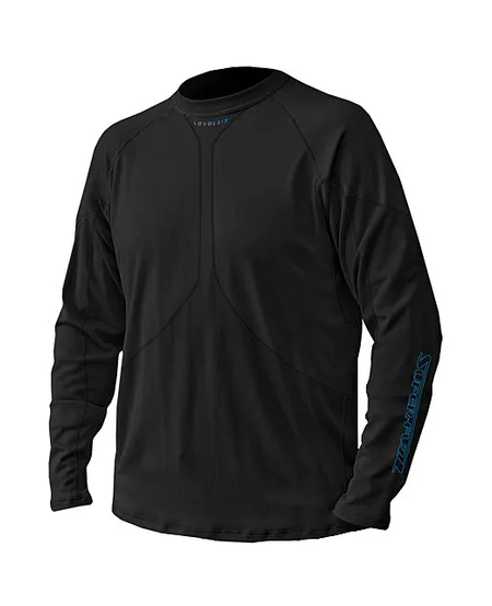 MEDIUM MENS SUPER HOT FUZZ 4WAY STRETCH FLEECE TOP-BLACK