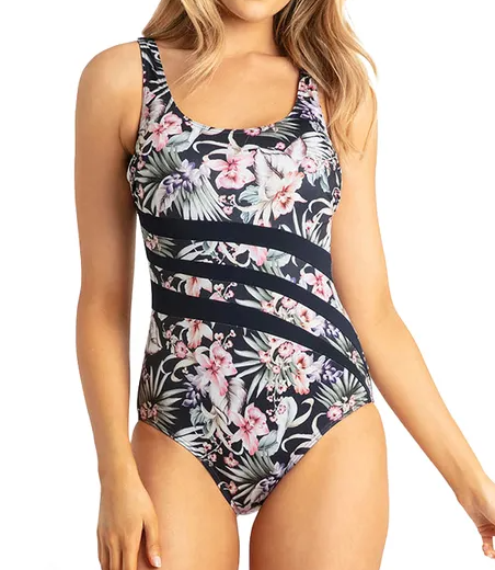 Shelf Bra Tropics 1 Piece Plus Size Chlorine Resistant Swimsuit