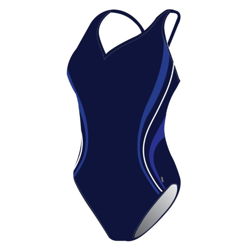 Energy Chlorine Resistant V Neck Linear Swimsuit