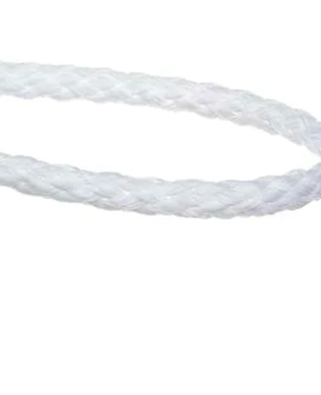 3/8 Hallow Braid Polypro Rope - White - Per Foot