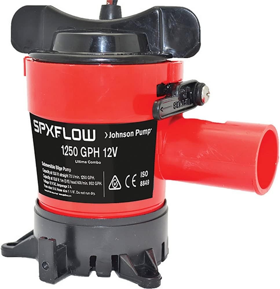 Johnson Johnson Bilge Pump 1250 GPH 1-1/8" Hose 12V