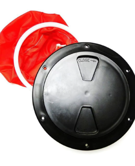 Black 6" Round Deck Plate W Bag