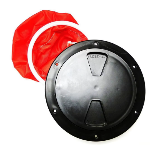 Black 6" Round Deck Plate W Bag