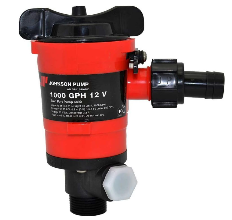 Johnson Dual Port Pump 1000GPH 12V