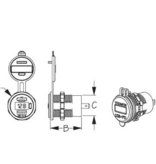Sea Dog Sea Dog USB 3.0 & USB-C Power Socket W/Voltmeter