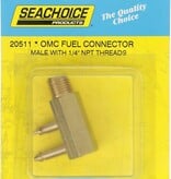Seachoice Deluxe Fuel Connector For BRP/Evinrude/Johnson, Brass - Male Tank Fitting 1/4" NPT