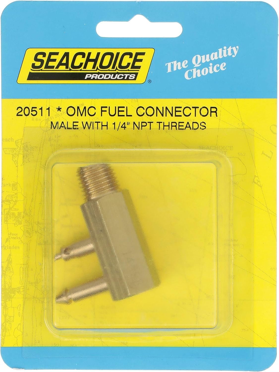 Seachoice Deluxe Fuel Connector For BRP/Evinrude/Johnson, Brass - Male Tank Fitting 1/4" NPT
