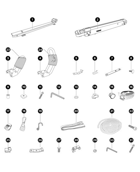Thule Hullavator Replacement Parts