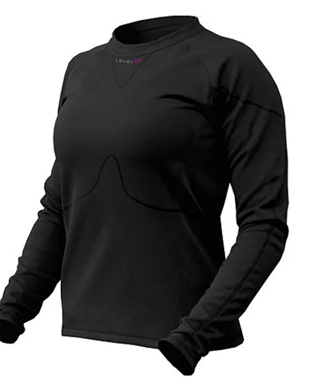 Larg Women's Super Hot Fuzz 4-Way Stretch Fleece Top - Black