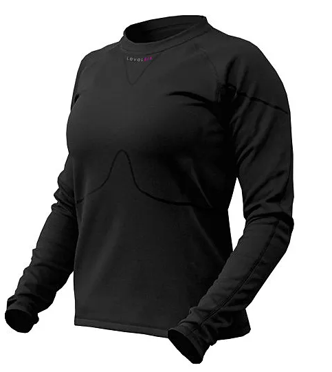 Larg Women's Super Hot Fuzz 4-Way Stretch Fleece Top - Black