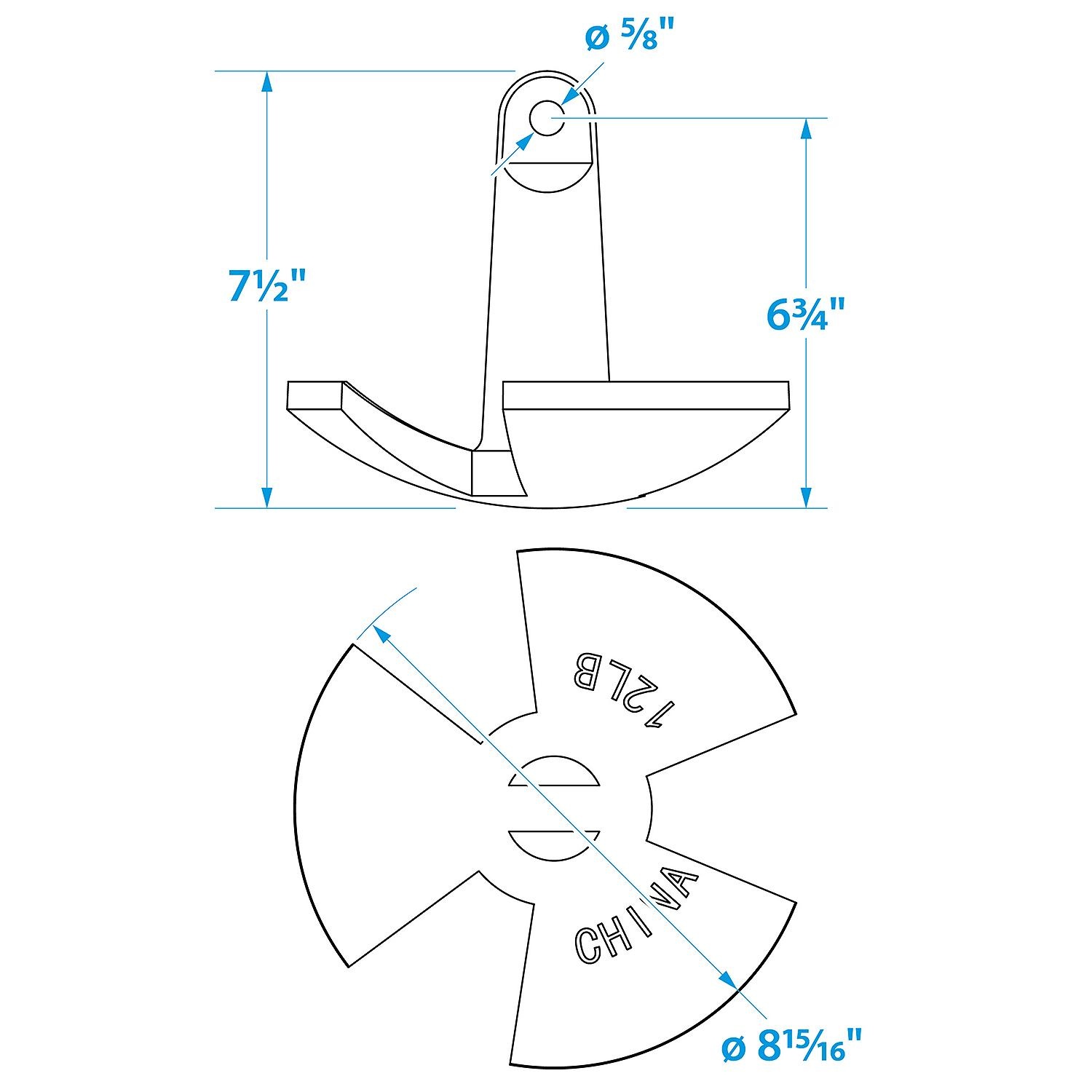 Land N Sea River Anchor - Black Vinyl