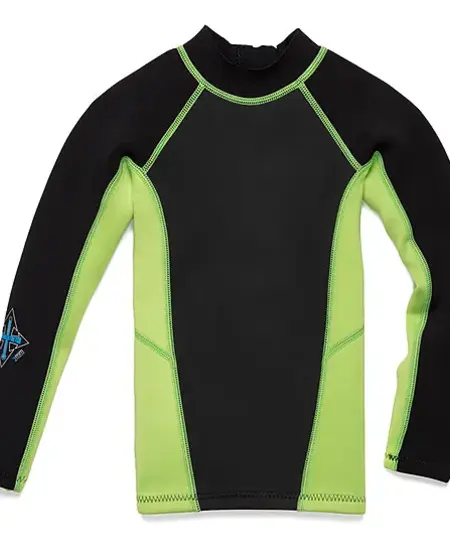 Child's Carver L/S Neoprene Top - Kiwi- Size 8