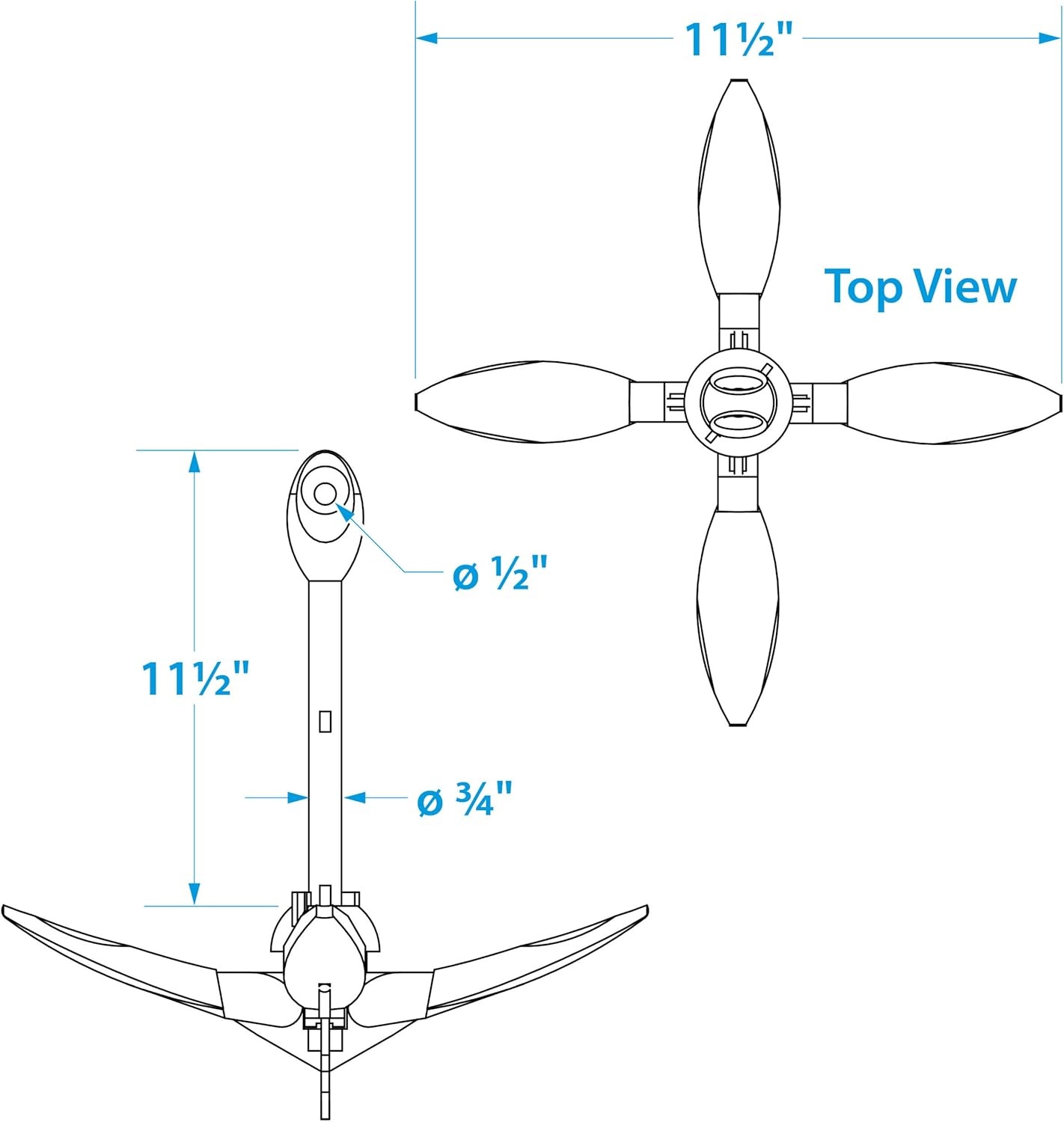 5.5 LB Folding Grapnel Anchor