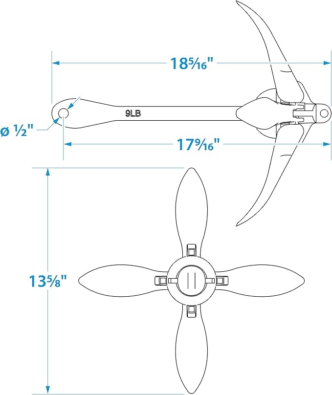 Seachoice Seachoice Folding Grapnel Anchor 9LBS