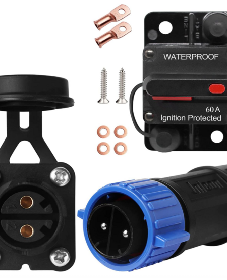 GaiRen 60amp Trolling Motor Plug, Recipticle and Breaker