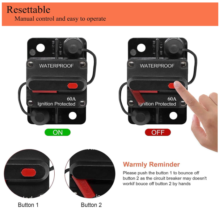 GaiRen GaiRen 60amp Trolling Motor Plug, Recipticle and Breaker