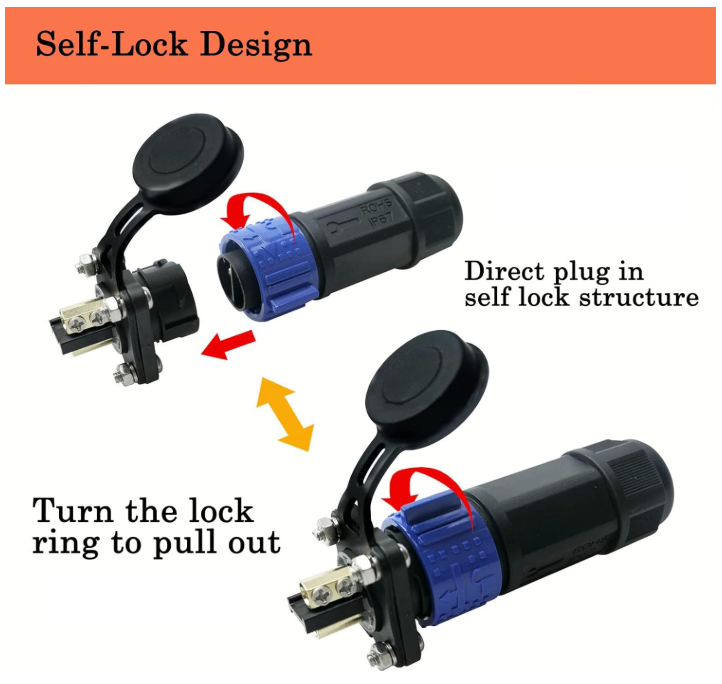 GaiRen GaiRen 60amp Trolling Motor Plug, Recipticle and Breaker