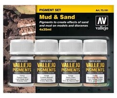 Vallejo Vallejo Pigment Set Mud and Sand 4/pk