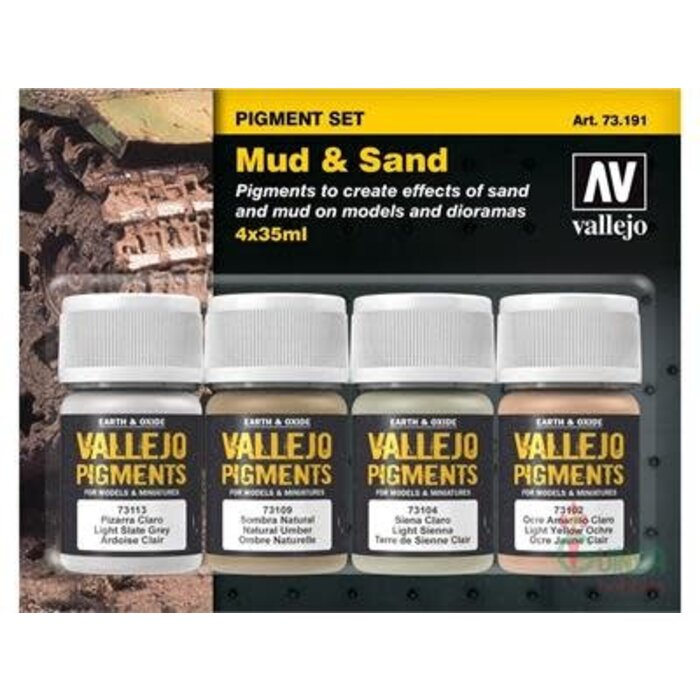 Vallejo Vallejo Pigment Set Mud and Sand 4/pk