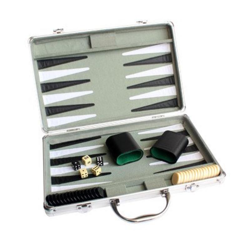 Autruche Backgammon Set 15  w/ Aluminum Case 