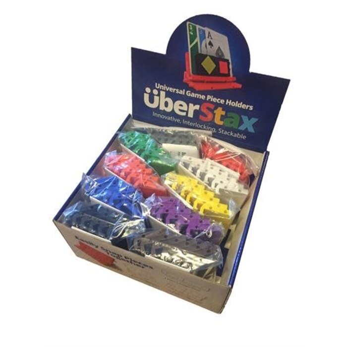 Uberstax UberStax Universal Game Piece Holder 10-Package Rainbow Box