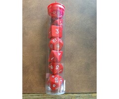 Koplow Koplow Jumbo 7-Piece Polyhedral Opaque Red Dice Set in Tube