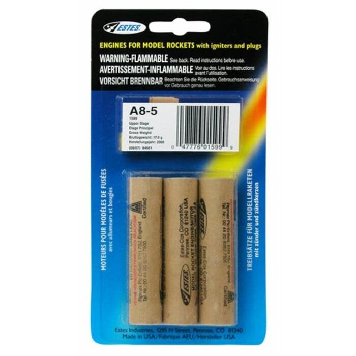 Estes Model Rockets Estes Model Rocket Engine 3/pk (A8-5)