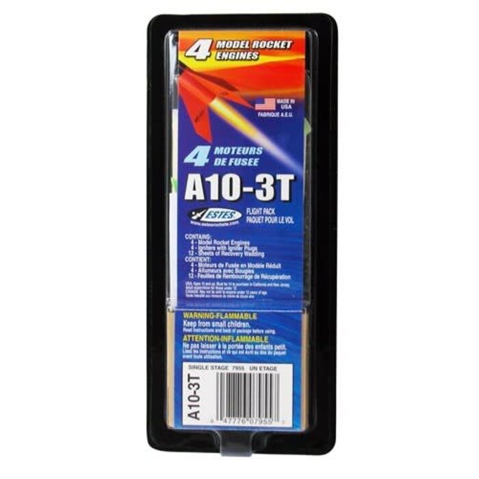 Estes Model Rockets Estes Model Rocket Engine 3/pk (A10-3T)