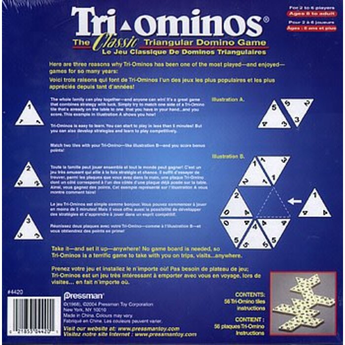 Pressman Triominos The Classic Triangular Domino Game