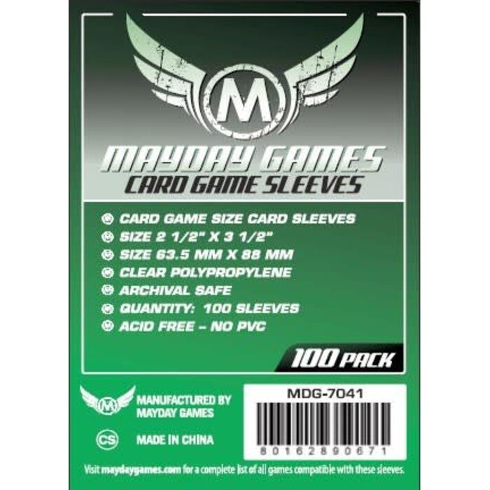 Mayday Games Sleeves - 63.5x88mm Mayday - 100/pk (Standard CCG)
