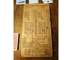 Unique Wood Products Wooden Canasta Hand & Foot Game Board