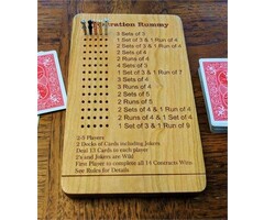 Unique Wood Products Wooden Frustration Rummy Game Board with Magnetic Storage