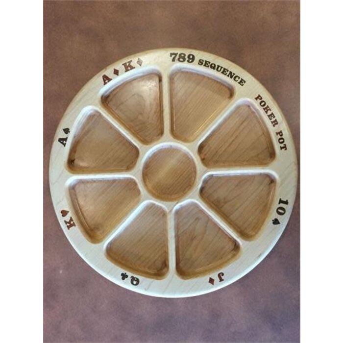 Unique Wood Products Wooden Rotating Rummoli Board w/ Inlay