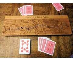 Unique Wood Products Wooden Cribbage Board Hobbit There & Back Again