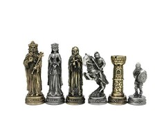 Wood Expressions Chess Pieces - Medieval Pewter (3.5" King)