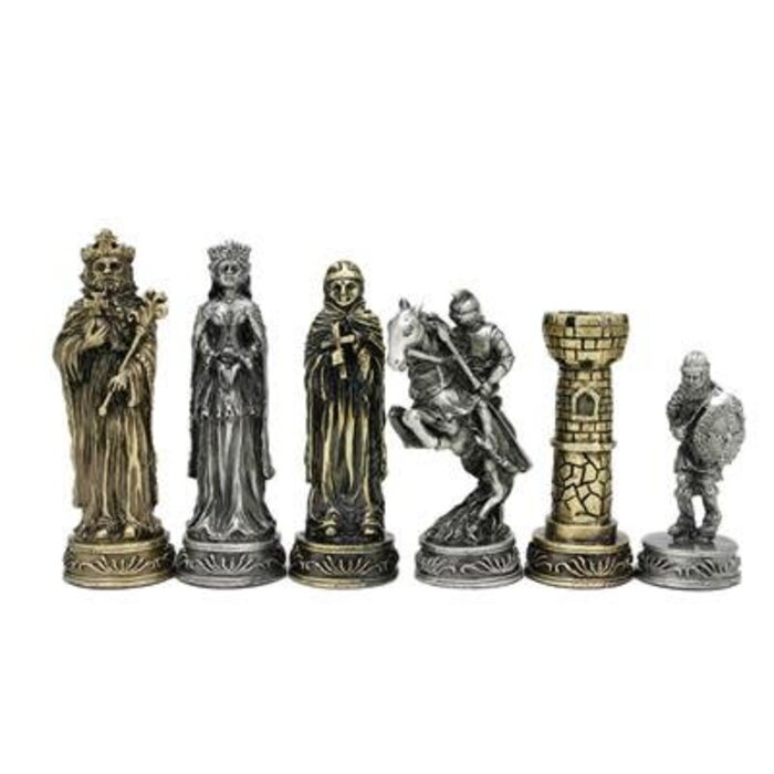Wood Expressions Chess Pieces - Medieval Pewter (3.5" King)