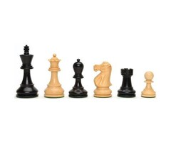 Wood Expressions Chess Pieces - Staunton Black & White Weighted Kari Wood (3" King)