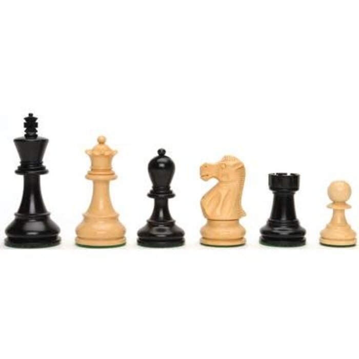 Wood Expressions Chess Pieces - Staunton Black & White Weighted Kari Wood (3" King)