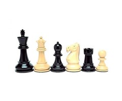 Wood Expressions Chess Pieces - Jacques Black & White Weighted Kari Wood (3.75" King)