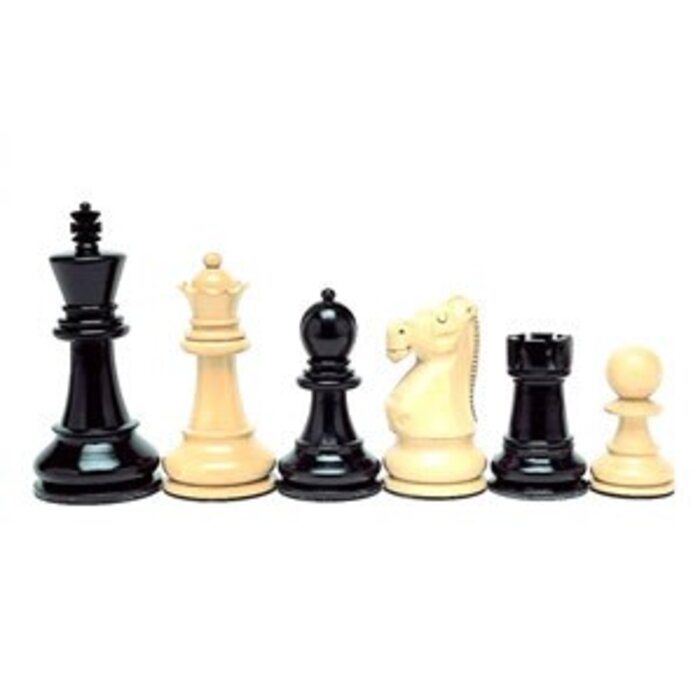 Wood Expressions Chess Pieces - Jacques Black & White Weighted Kari Wood (3.75" King)