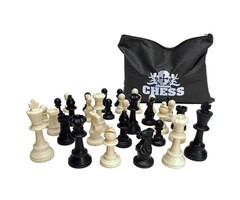 Wood Expressions Chess Pieces - Staunton Black & White Weighted Plastic (3.75" King)