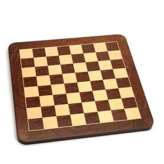 Walnut and Maple Chess Board with Cherry Wood Border 2 inch squares