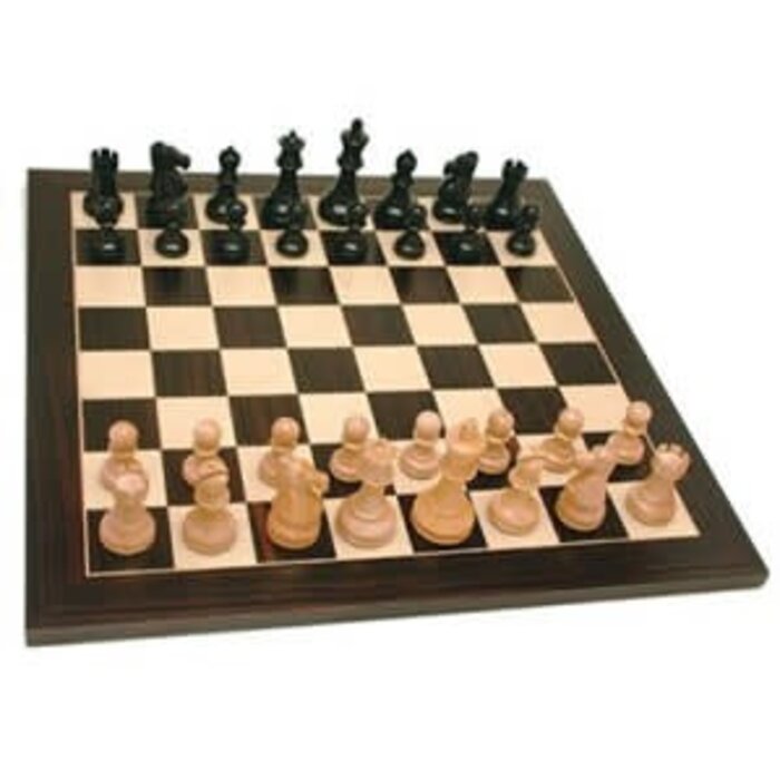Wood Expressions Chess Set 15" - Black Stained Board Jacques