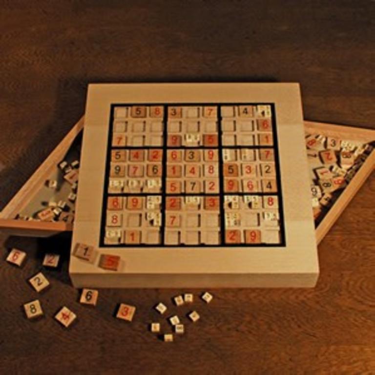 Wood Expressions Wooden Sudoku Game Board With Sliding Drawers