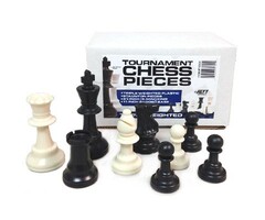 Jett Games Chess Pieces - Tournament With Extra Black & White Queens (3.75" King)