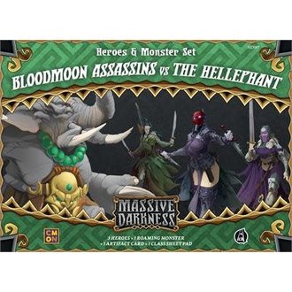 Cool Mini or Not Massive Darkness: Bloodmoon Assassins vs. The Hellephant Heroes & Monsters Set Cool Mini or Not Massive Darkness: Bloodmoon Assassins vs. The Hellephant Heroes & Monsters Set