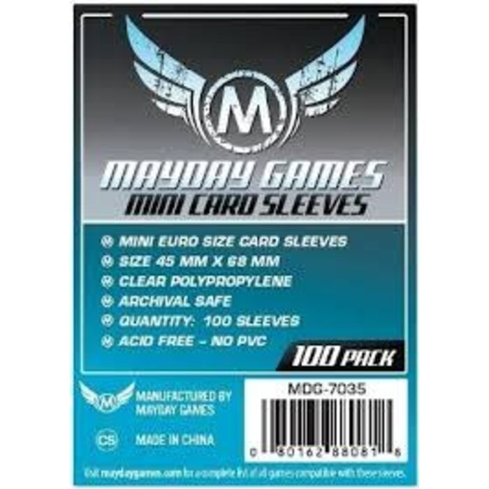 Mayday Games Sleeves - 45x68mm Mayday - 100/pk (Mini European)