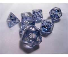Chessex 7-Piece RPG Dice Set: Nebula (Assorted Colours) Black w/ White
