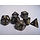 7-Piece RPG Dice Set Leaf Black and Gold w/ Silver